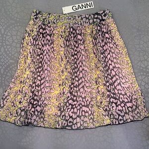Ganni Ekectric pleated printed skirt